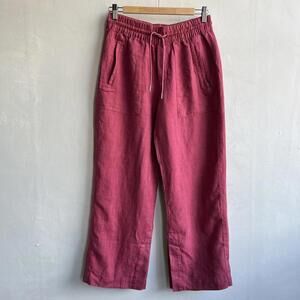 Athleta Women's Size 2 100% Linen Pink Casual Wide Leg Retreat Pants